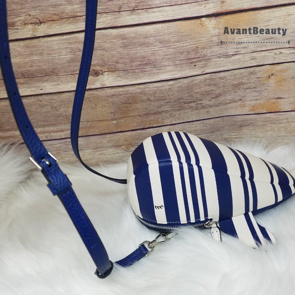 Kate Spade Whale Striped Blue Crossbody Shore Bag - Picture 5 of 15
